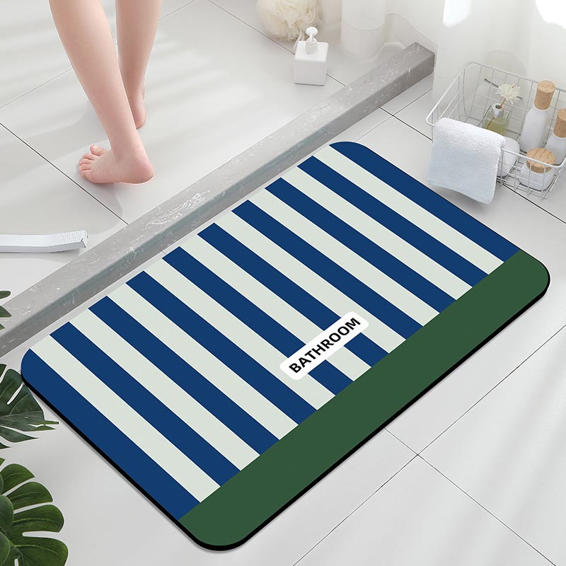 Tiny Home Bathroom Kit - سجادة حمام مضادة للانزلاق، سجادة مخططة
