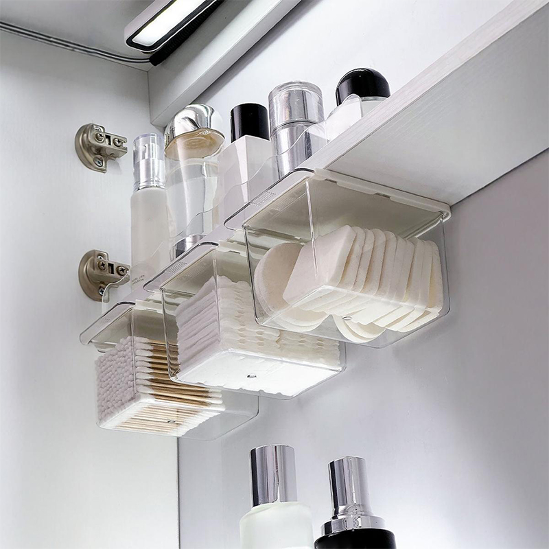 Home Theater Bathroom - صندوق تخزين شفاف بتصميم الدرج تحت