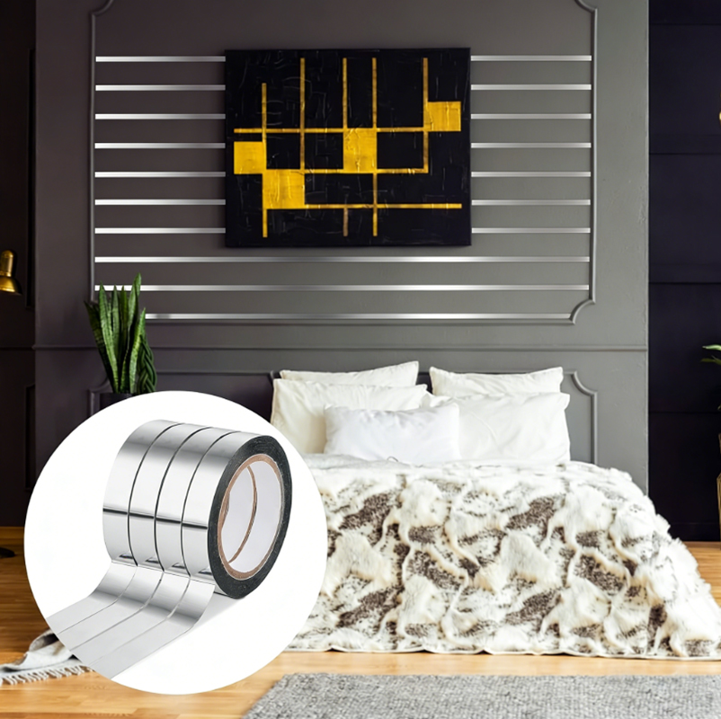 شريط مرآة معدني فضي، شريط زخرف - مراجعة Home Theater Bathroom وسعره