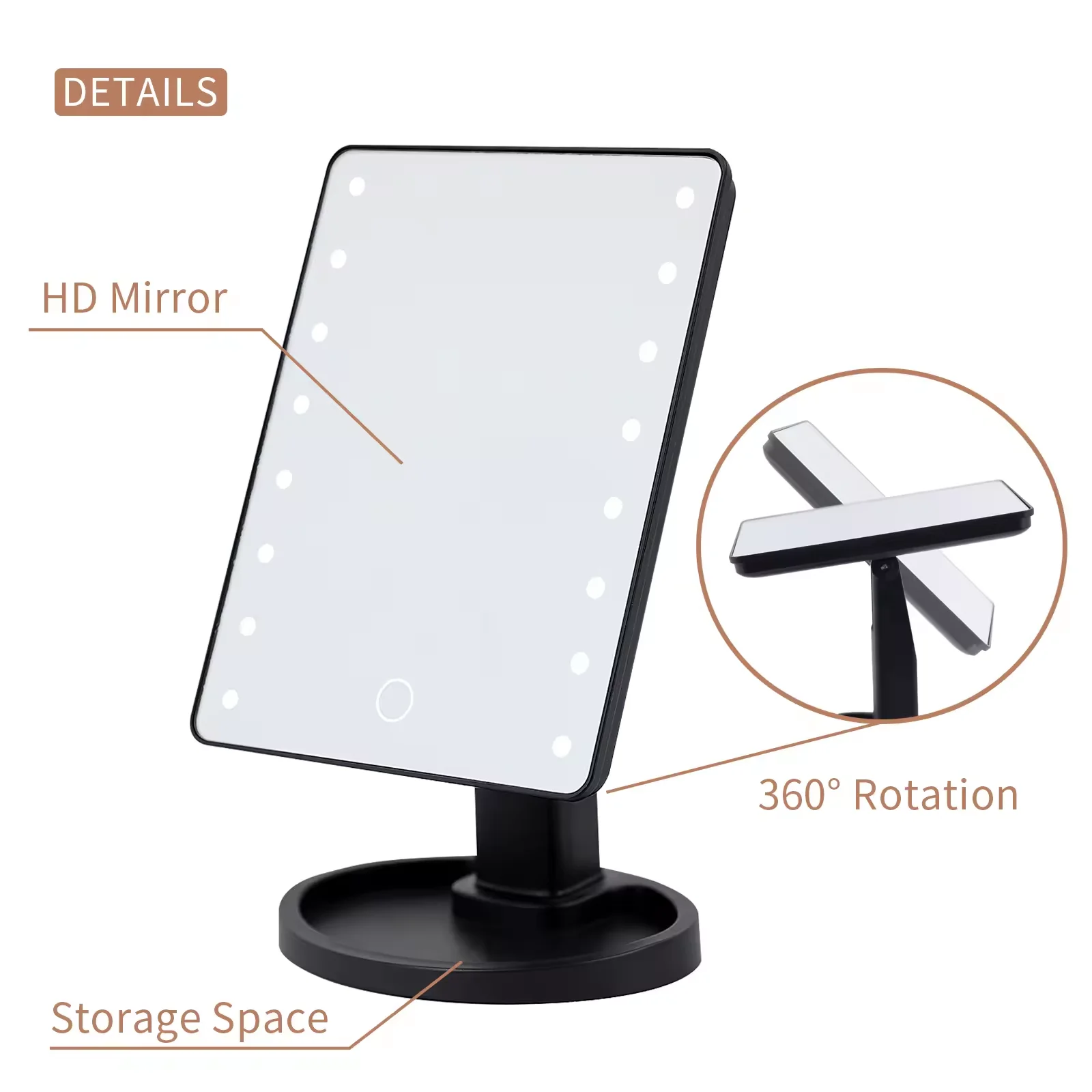 مرآة مكياج مربعة الشكل مضاءة م - مراجعة Home Theater Bathroom وسعره